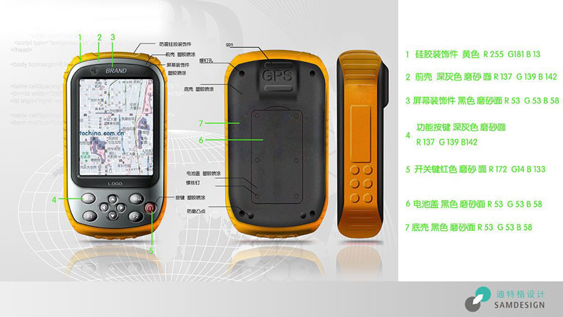 手持GIS數據采集器外觀設計效果圖